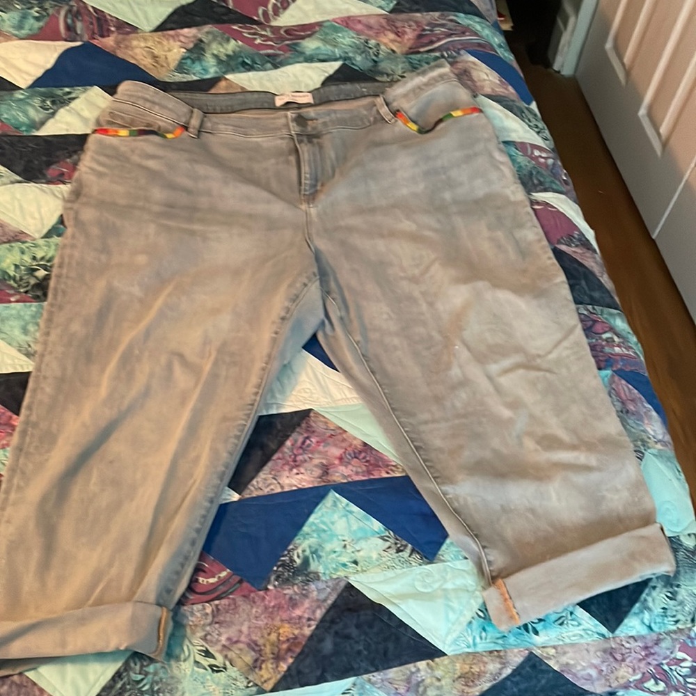 Super cute ally rainbow jean capris